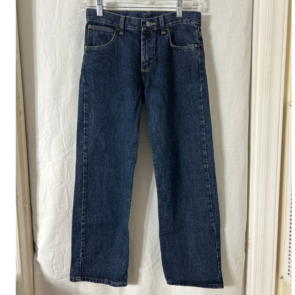 Wrangler Boys Jeans Dark Wash Straight Leg Denim Size 12 Regular 5LOBWDR